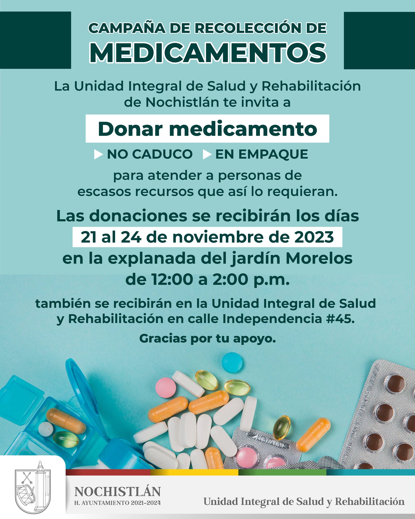 Campaña de recolección de medicamentos.