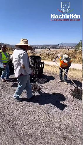 Campaña de bacheo por un mejor Nochistlán