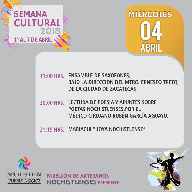 Eventos para el miércoles en la Semana Cultural 2018