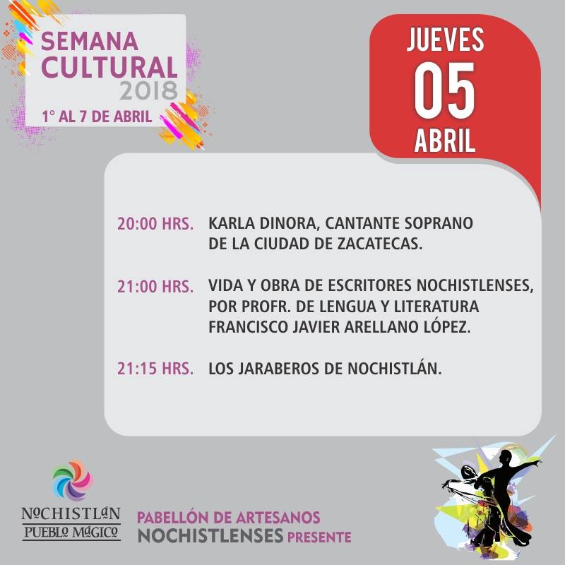 Eventos para el Jueves en La Semana Cultural 2018