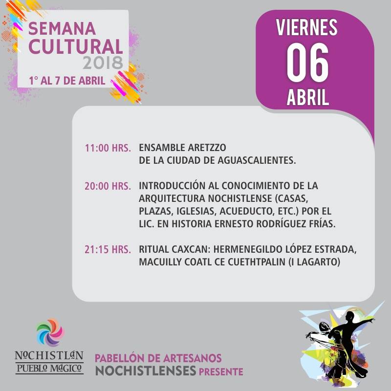 Eventos para el viernes de la Semana Cultural 2018