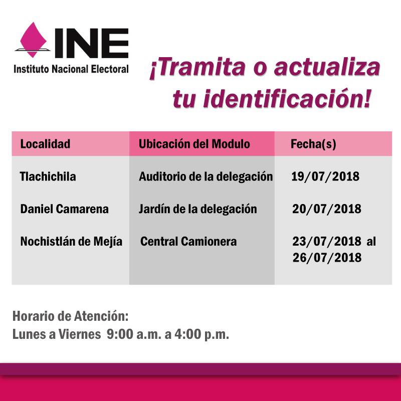 Fecha para actualizar o tramitar tu INE