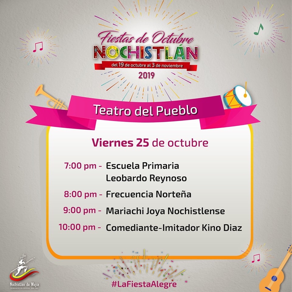 Presentaciones para el viernes 25 en las Fiestas de Octubre