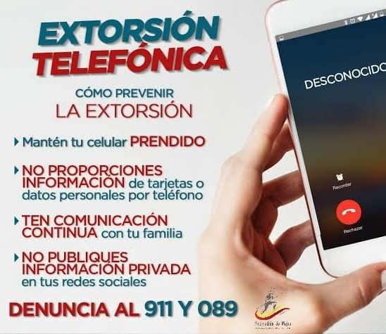 No seas victima de extorsión