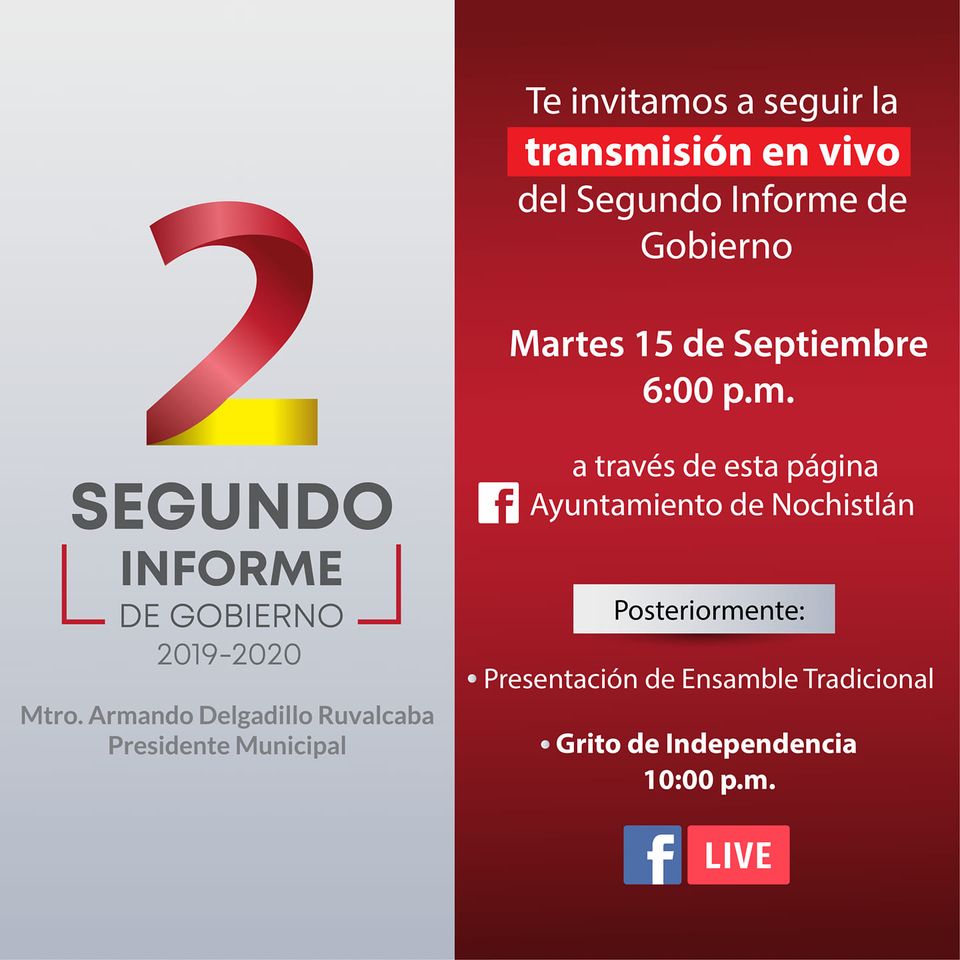 Segundo Informe de Gobierno sera en linea Ayuntamiento de Nochistlán