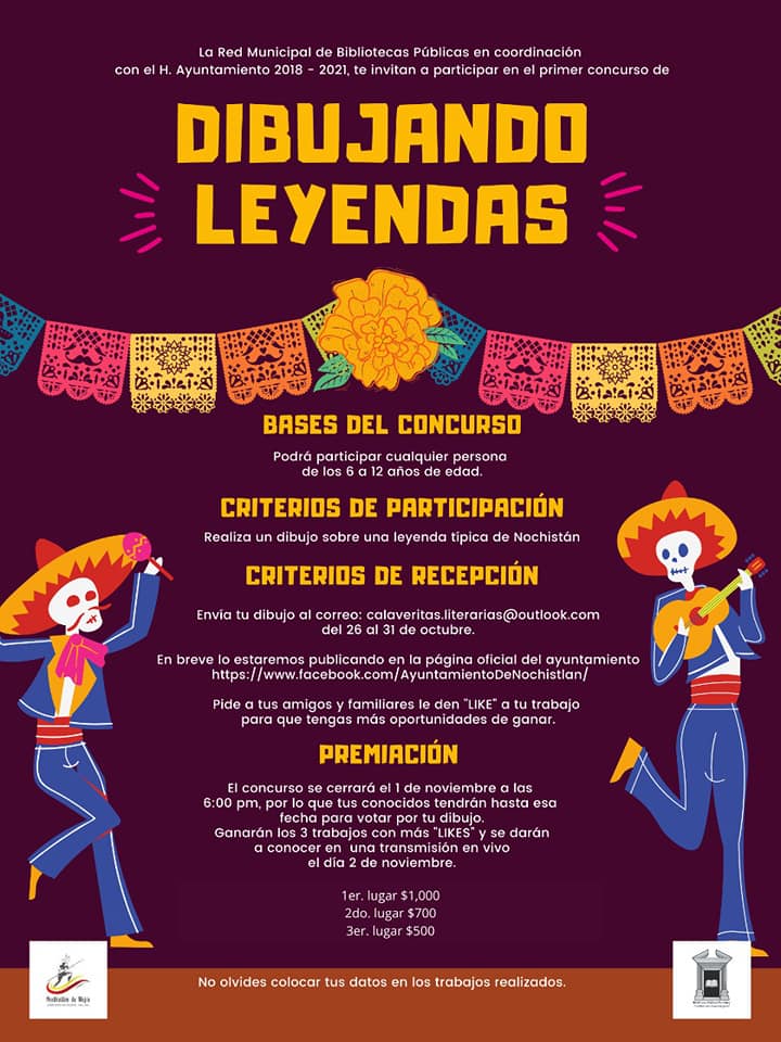 Participa en «Dibujando Leyendas» y «Calaveritas Literarias» – Ayuntamiento  de Nochistlán