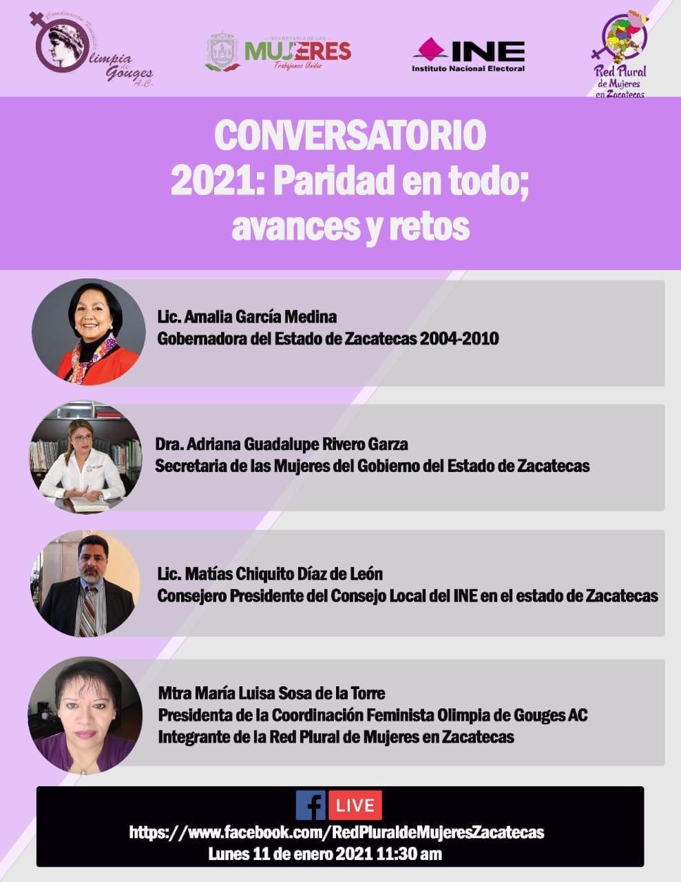 Conversatorio 2021: paridad en todo; avances y retos