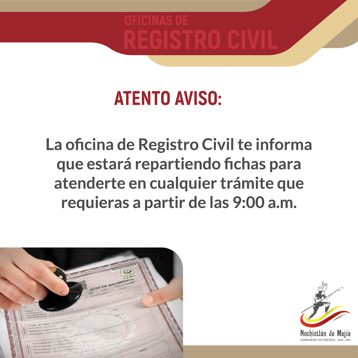 Registro Civil repartirá fichas para realizar cualquier tramite