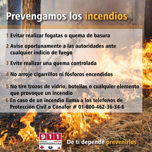 Que nuestra actividad no genere incendios forestales