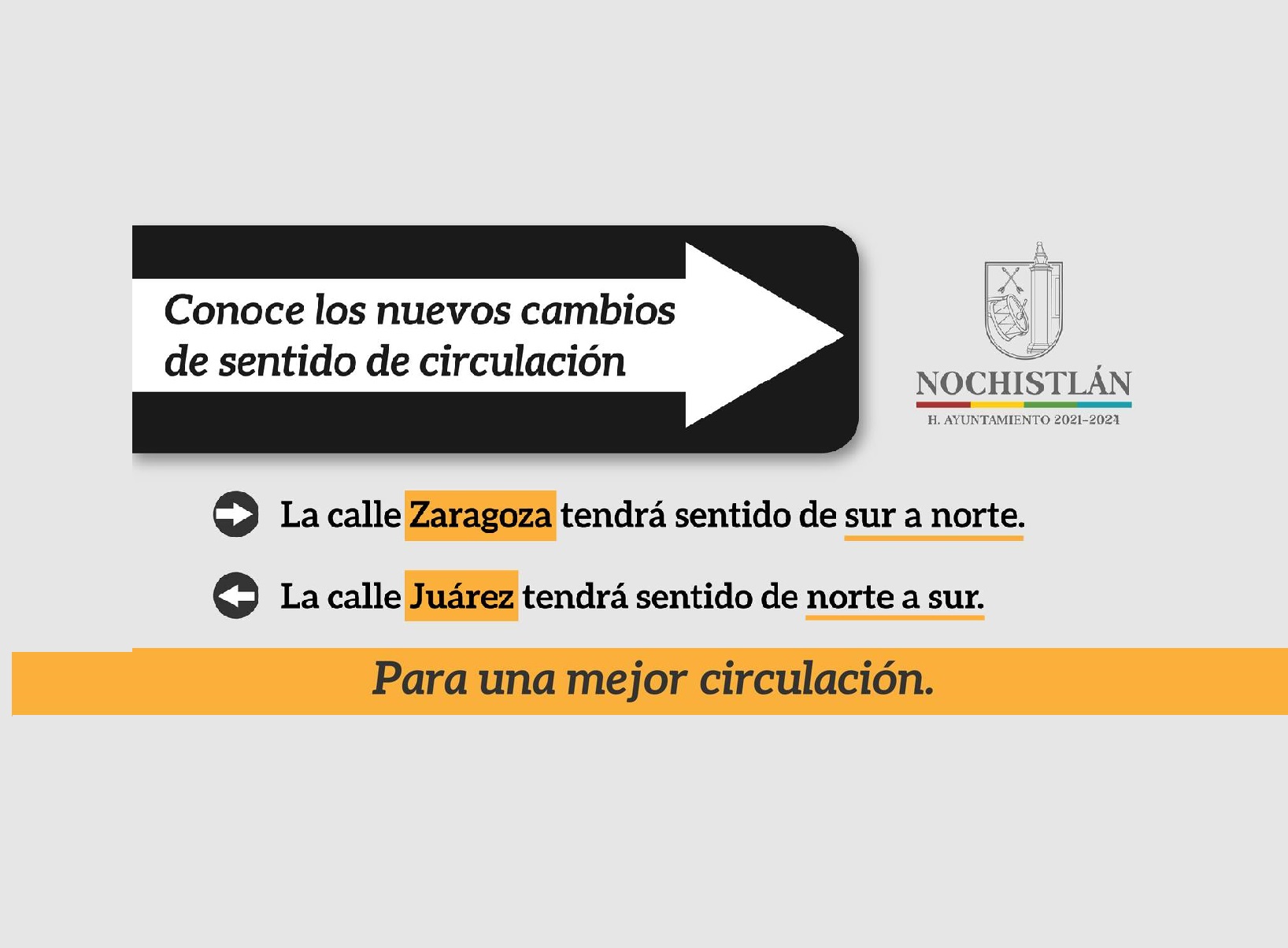 Conoce el cambios de sentido de circulación de las calles Zaragoza y Juárez.