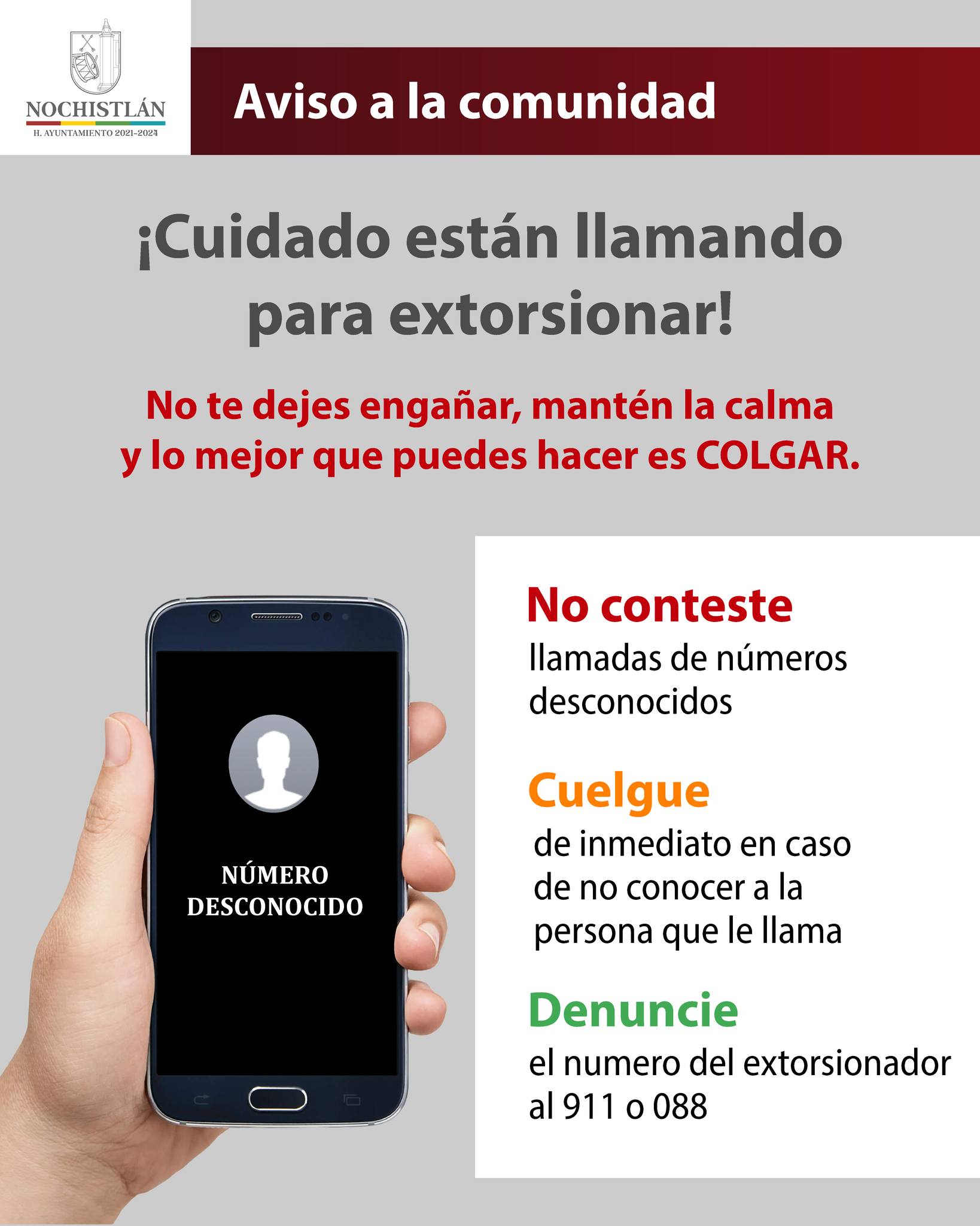 Alerta, Extorsión ¡Evite ser victima!