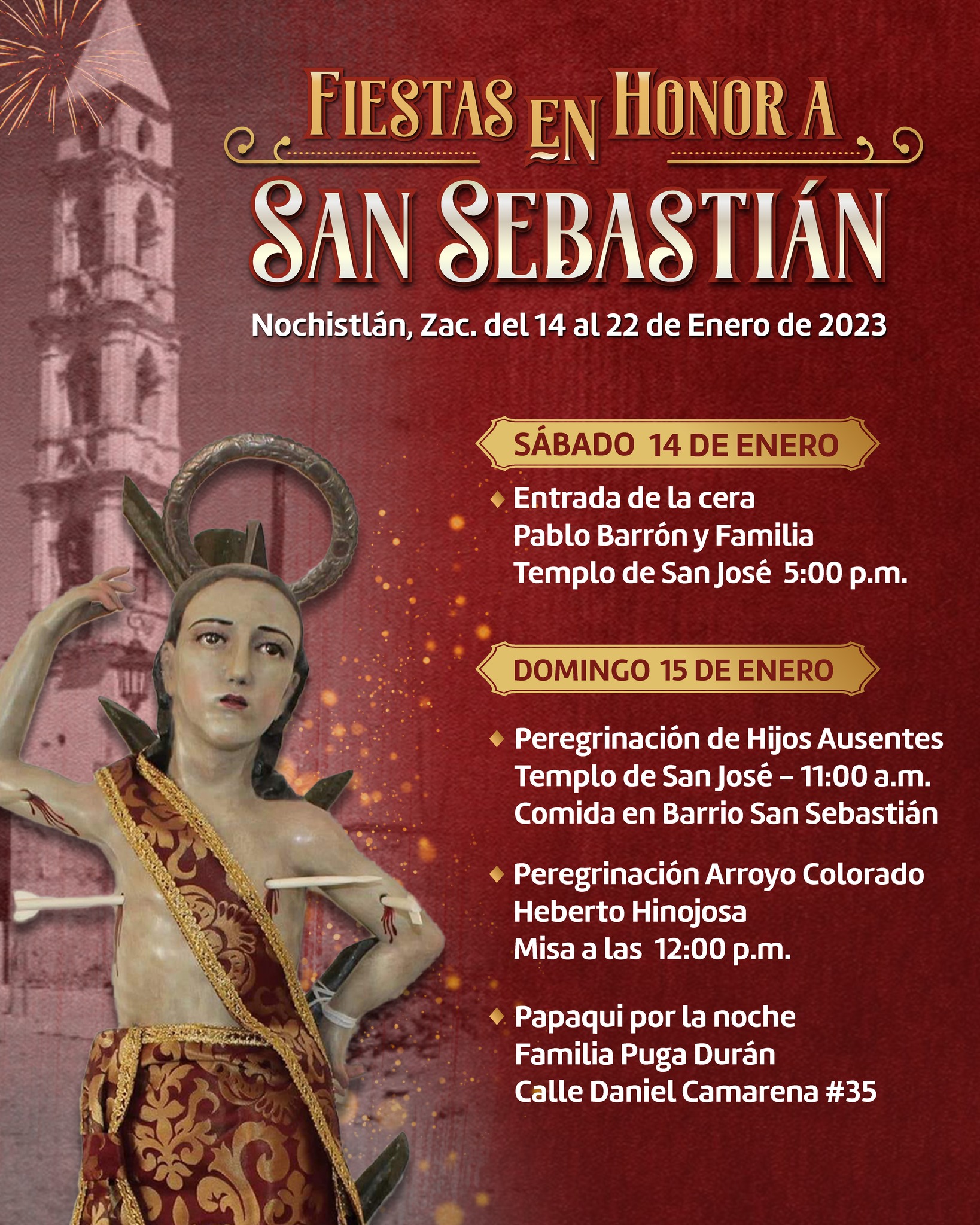 Programa de actividades de las Fiestas a San Sebastián.