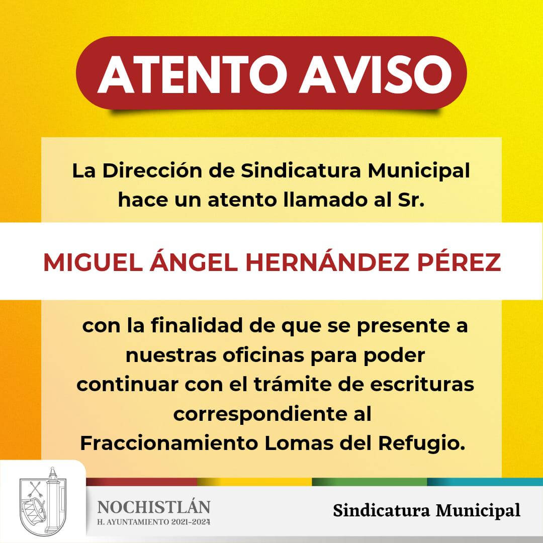 Se busca al señor Miguel Ángel Hernández