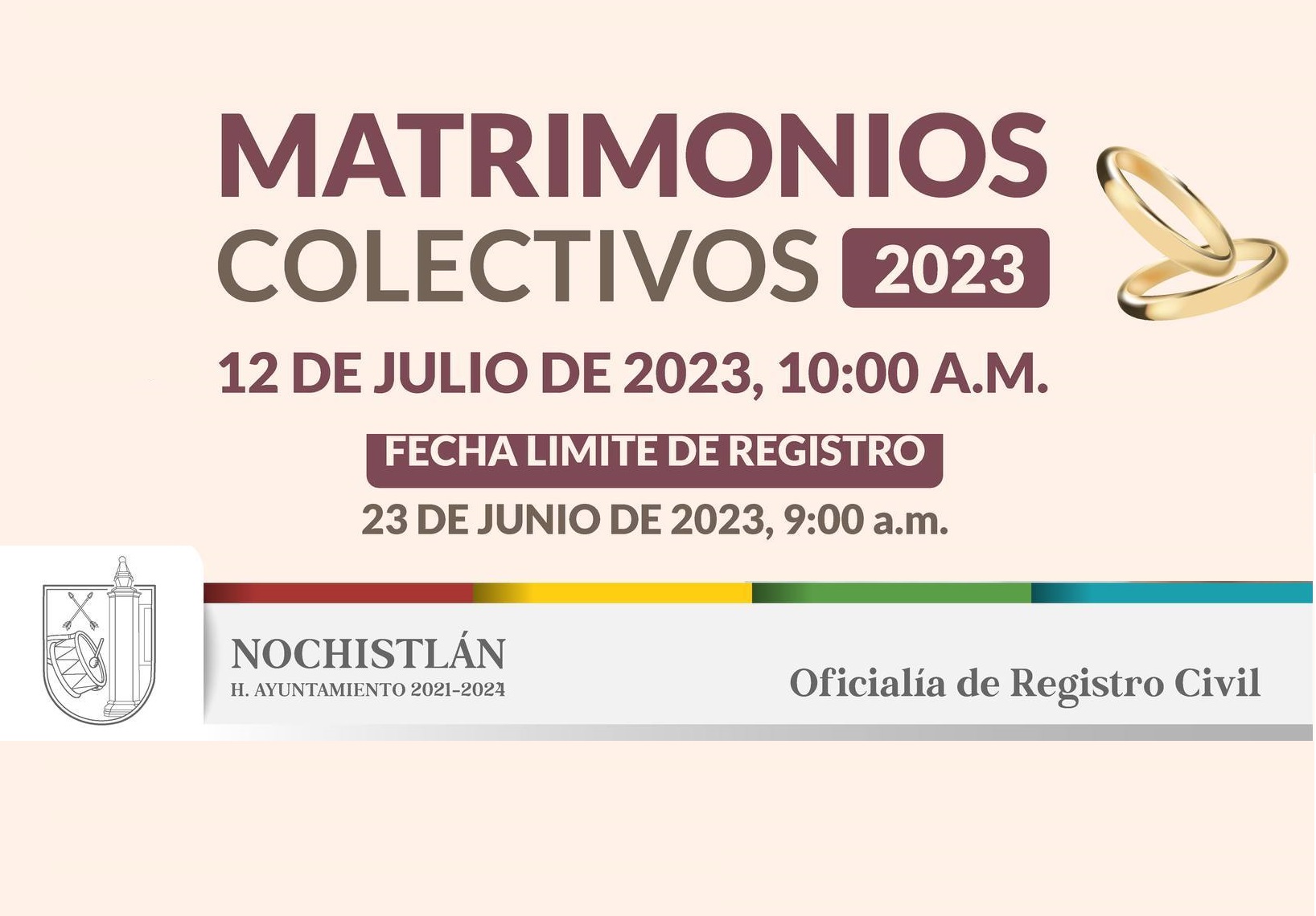 Matrimonios colectivos en julio