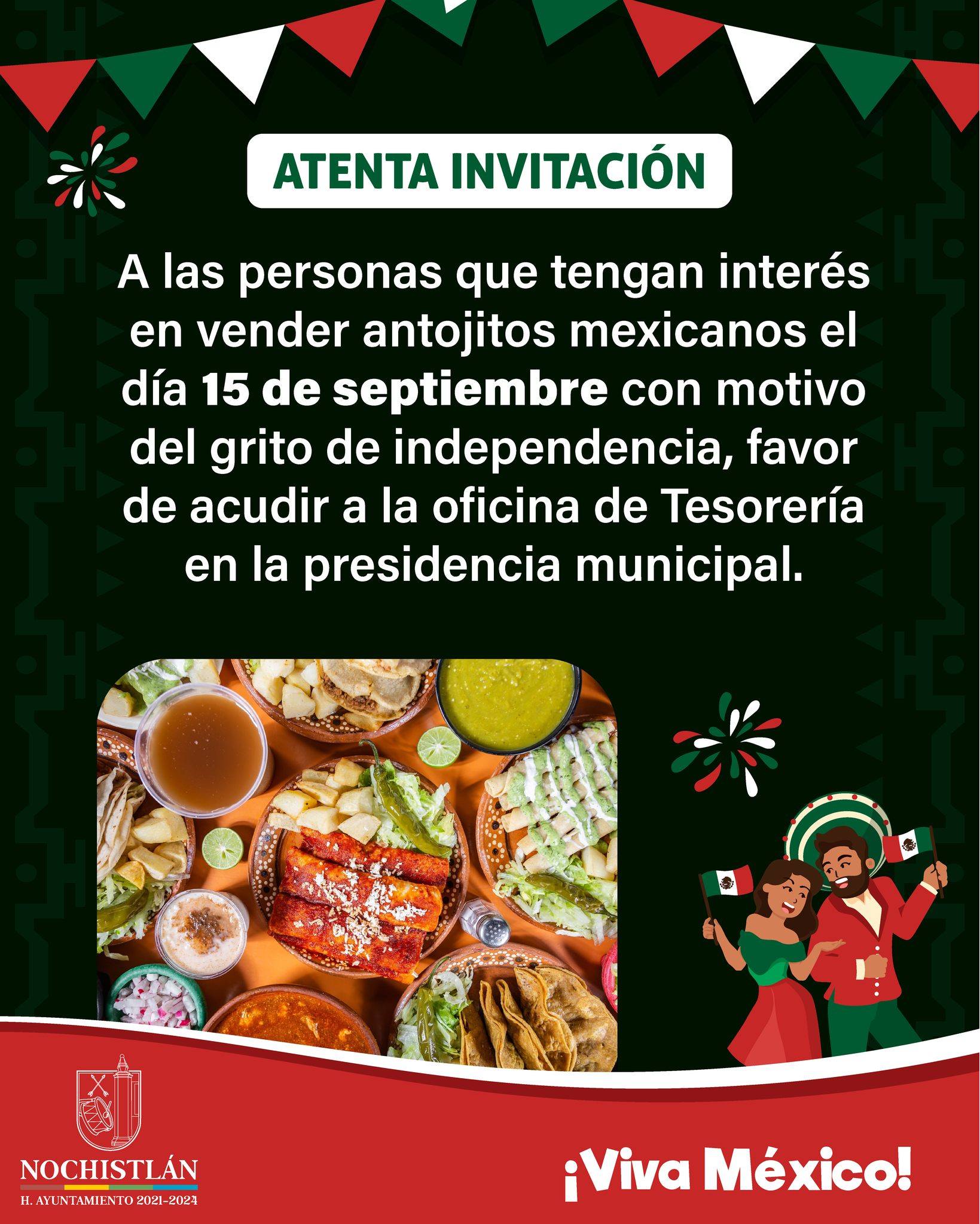 Vende antojitos mexicanos el día mas mexicano