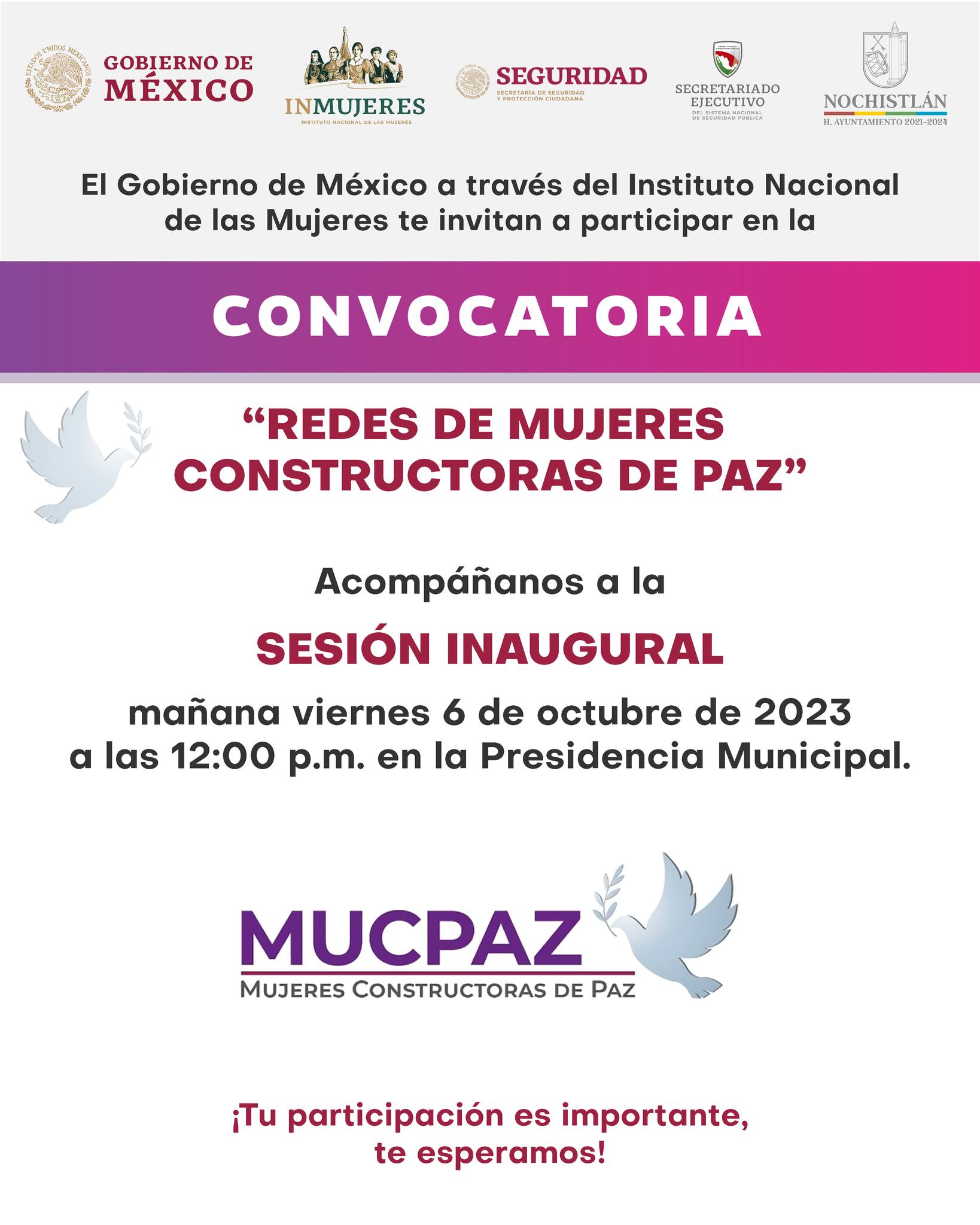 CONVOCATORIA “Redes de Mujeres Constructoras de Paz”