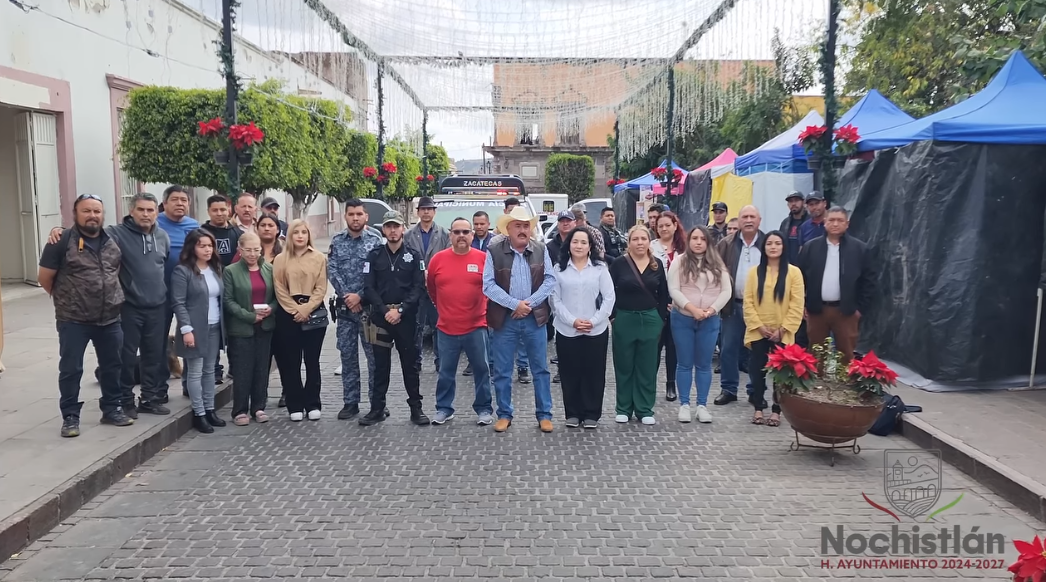 Mensaje de bienvenida a los visitantes en Navidad