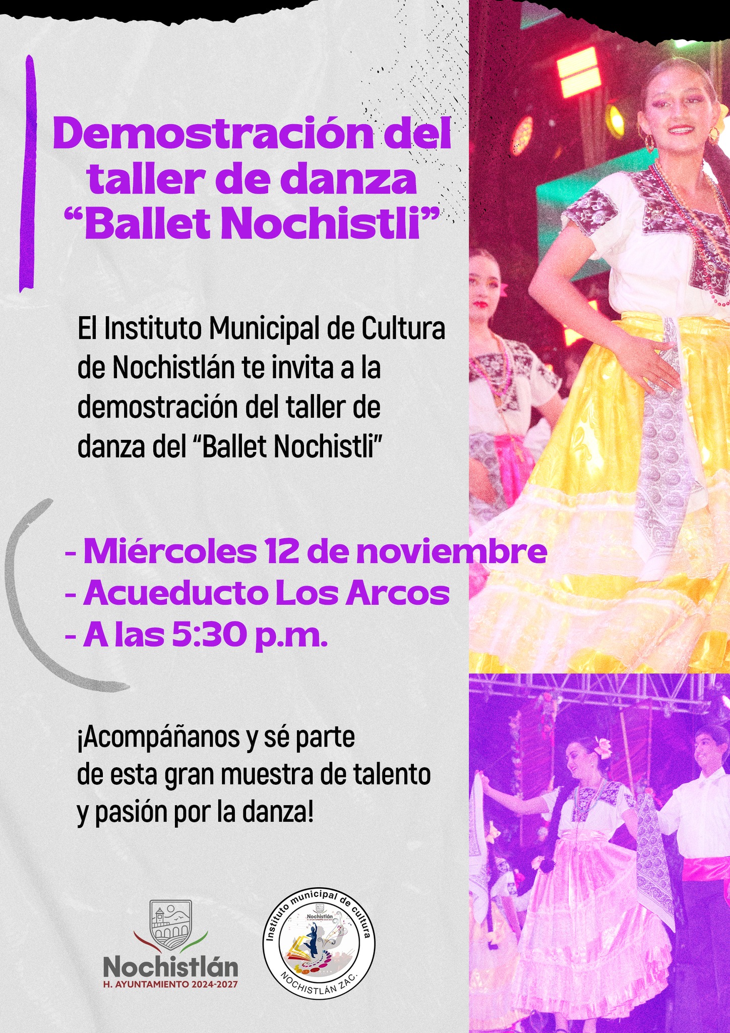 Demostración del taller de danza del “Ballet Nochistli”