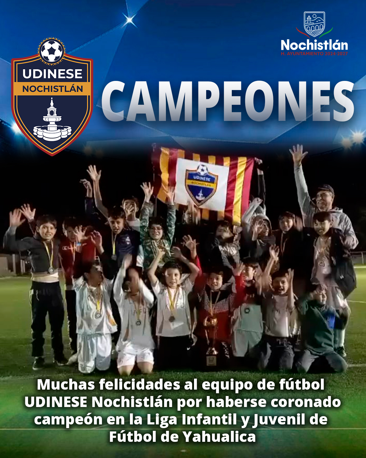 UDINESE campeon infantil y juvenil en Yahualica.