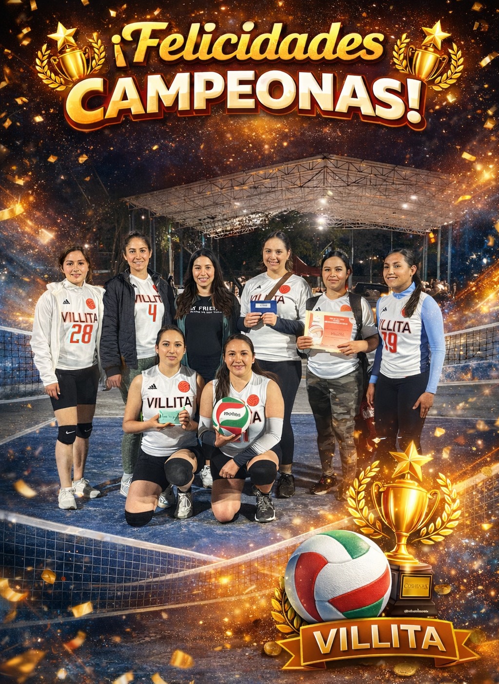 Equipo de voleibol femenil tricampeonas