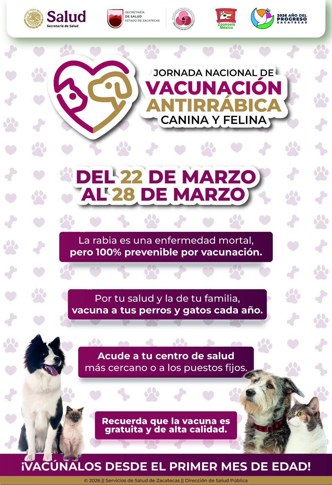 Jornada Nacional de Vacunación Antirrábica 2026