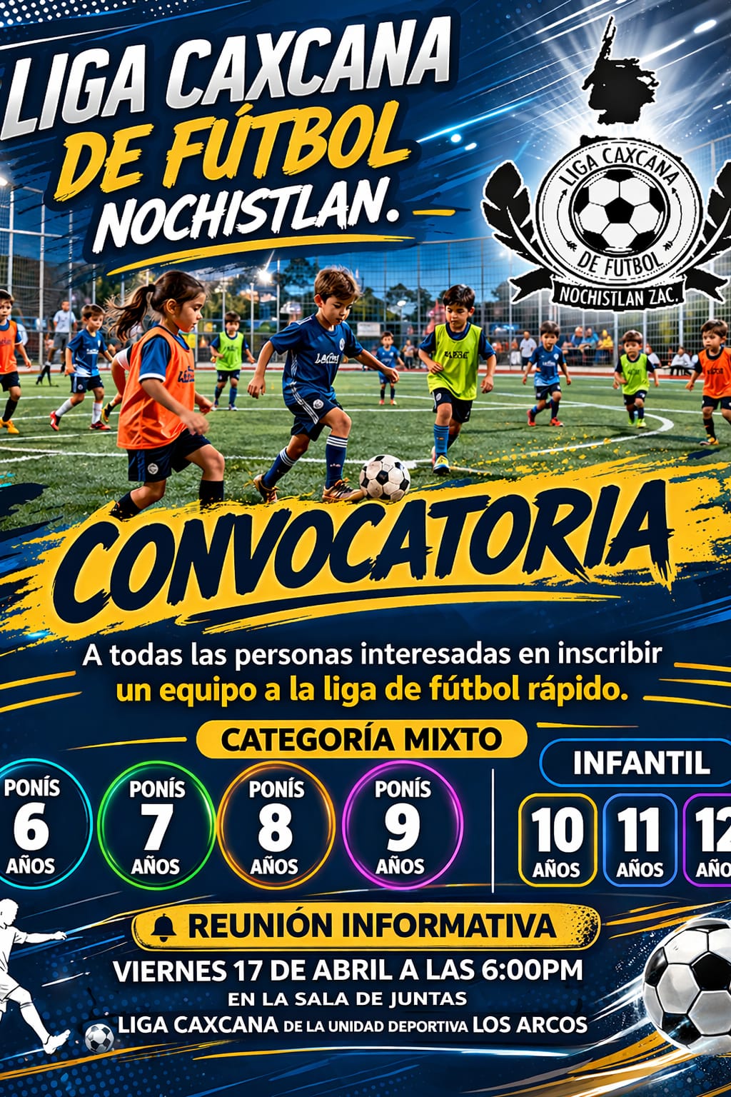 Inscribe a tu equipo en la Liga Caxcana de Futbol