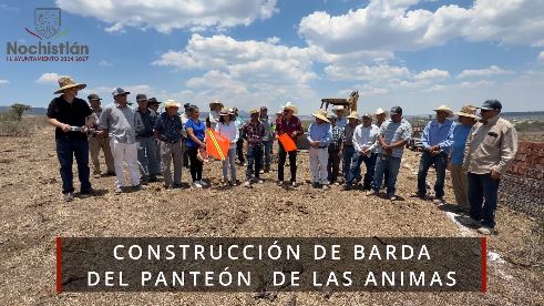 Construcción de barda del nuevo panteón de Las Animas