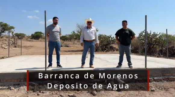 Avanza construcción de deposito de agua en Barranca de Morenos