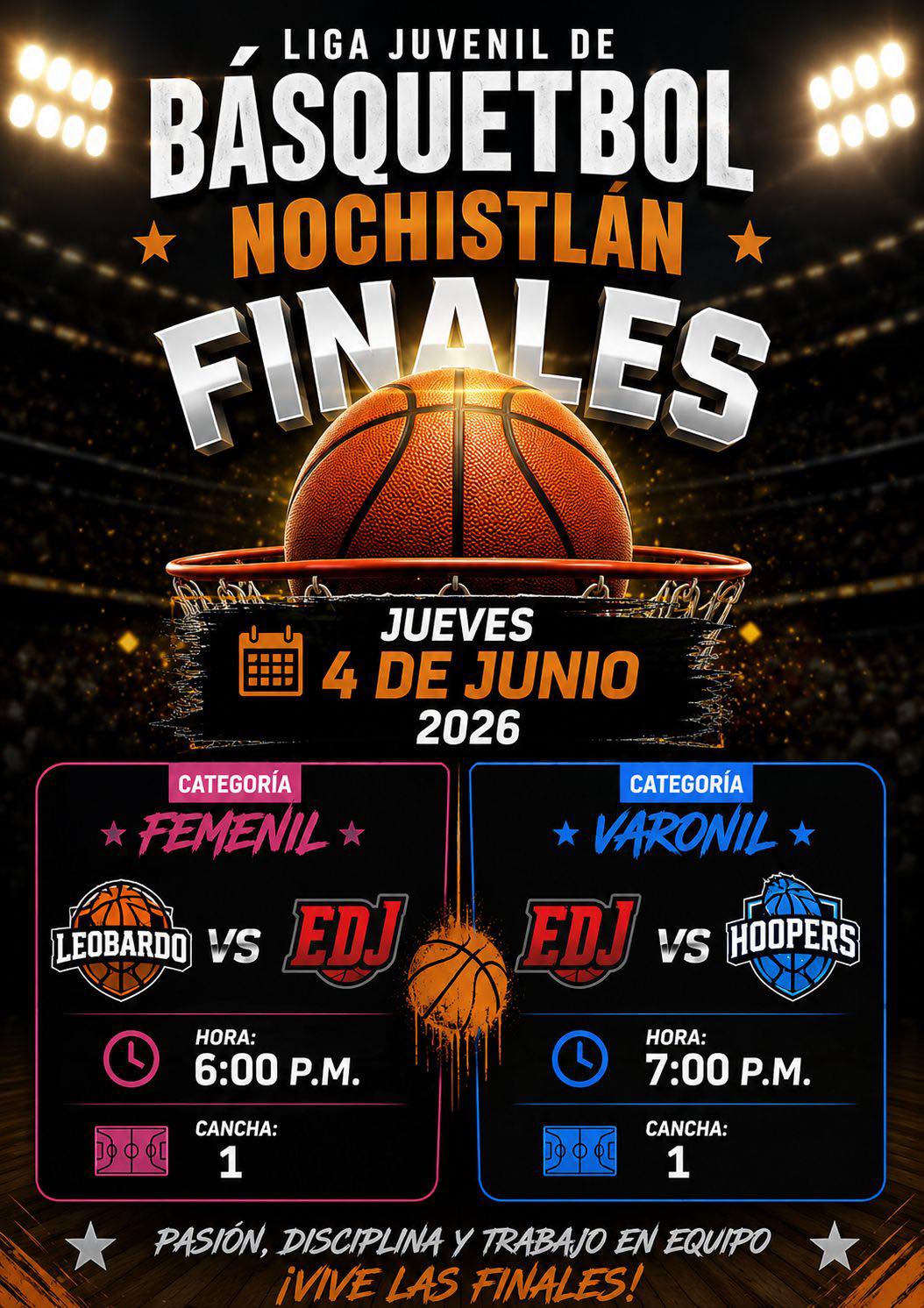 Disfruta de las finales de basquetbol femenil y varonil