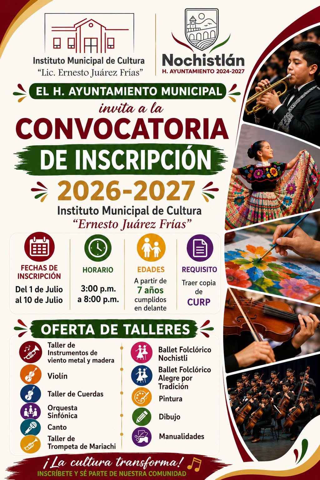 Descubre tu talento en el Instituto Municipal de Cultura