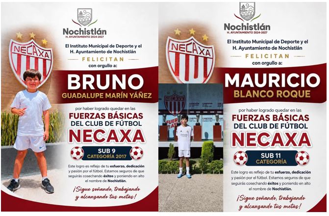 Futbolistas nochistlenses van a las Sub del Necaxa