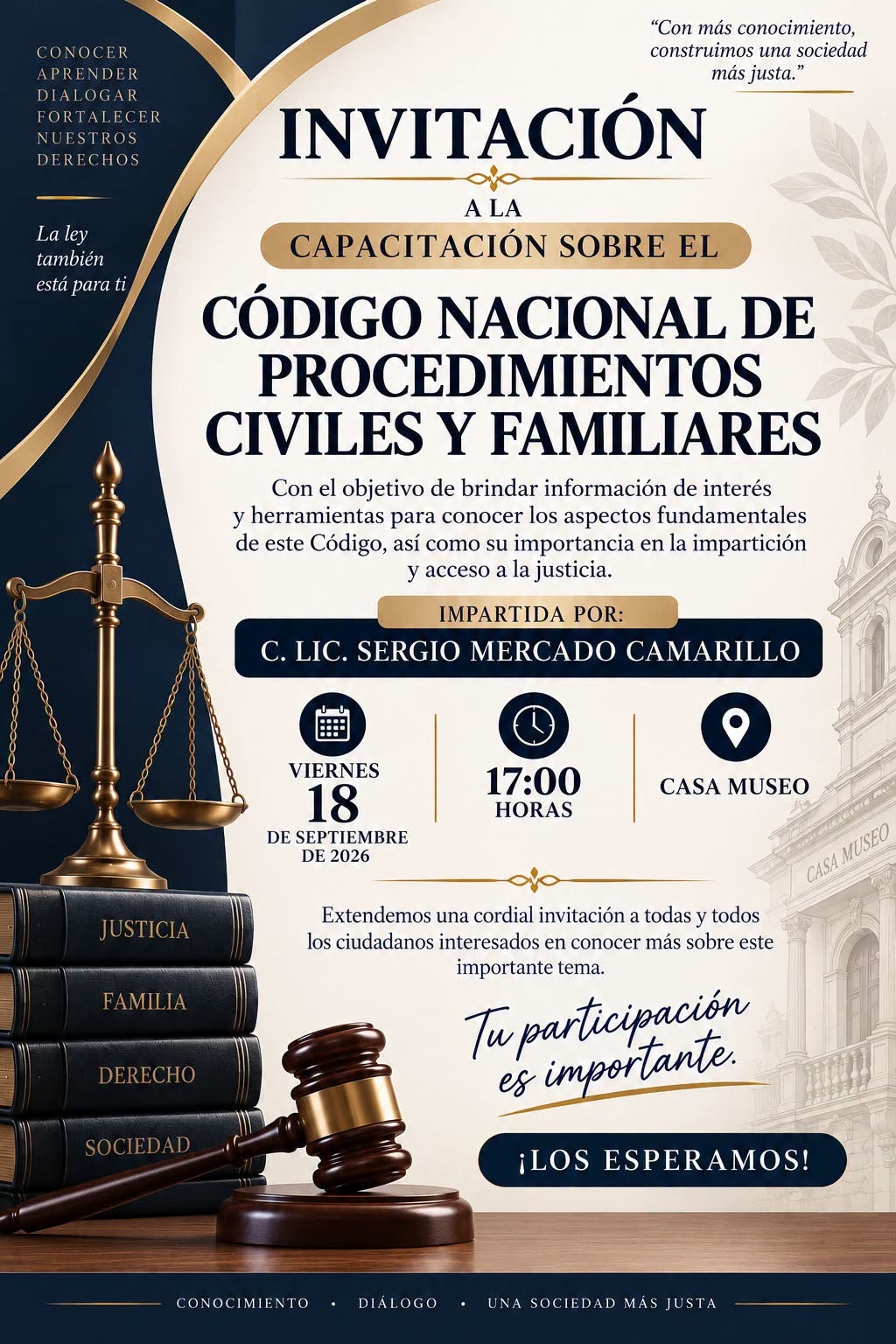 Capacitación en el Código Nacional de Procedimientos Civiles y Familiares